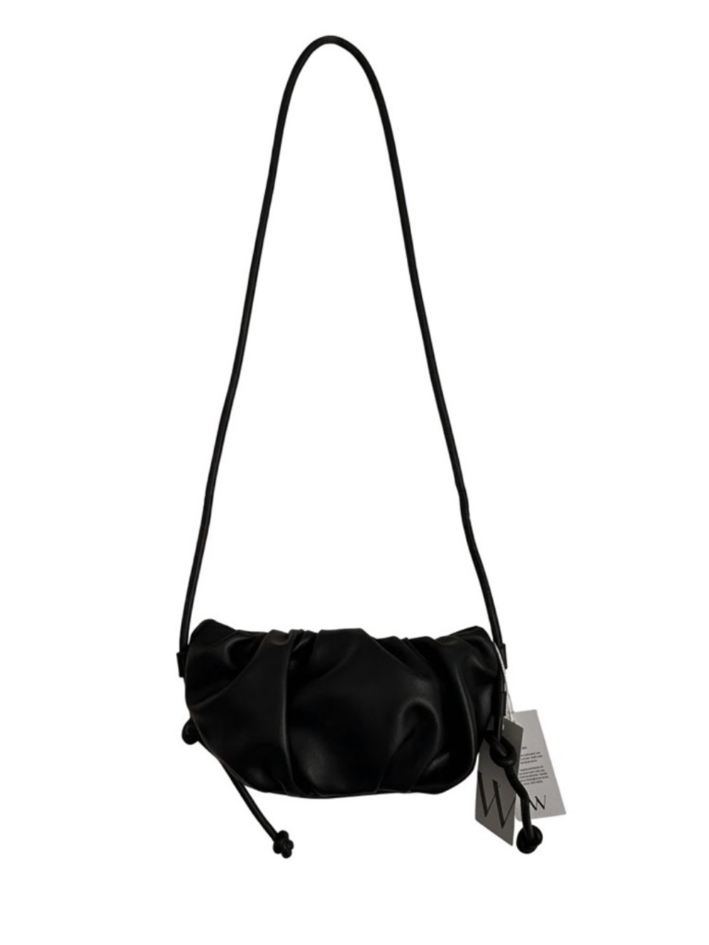 Worthington Black Gathered Crossbody Shoulder Bag